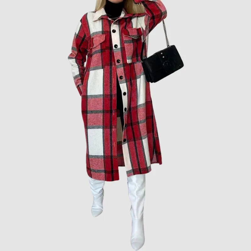 Woolen Plaid Long Shirts