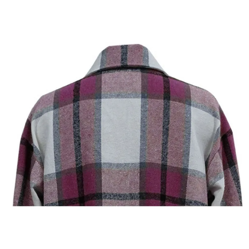 Woolen Plaid Long Shirts